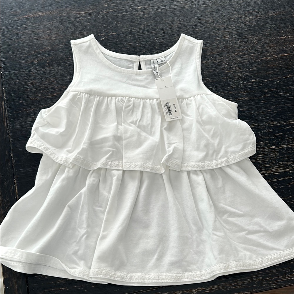 White Ruffled Kids Top
